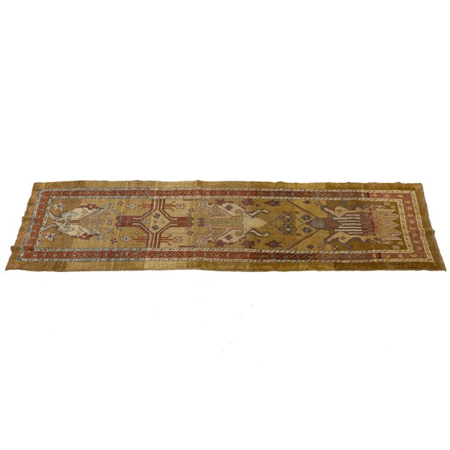 Vintage Persian Bakshaish Handmade Brown Wool Runner With Tribal Design For Sale - Image 4 of 9