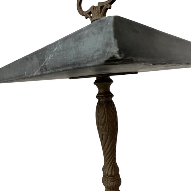 Antique Patinated Gilt Cast Iron Marble Top Drink Table For Sale - Image 4 of 9