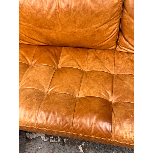 2010s Poly & Bark Napa Leather Sectional Sofa + Chaise, Cognac Tan For Sale - Image 5 of 12