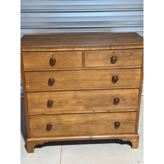 Victorian Antique Pine Two Over Three Drawers - Chest of Drawers From England For Sale - Image 3 of 18