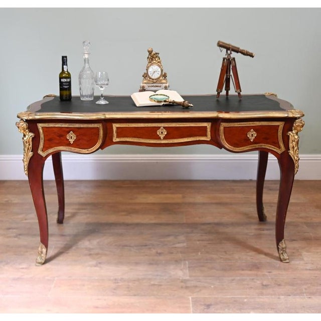 French Louis XV Revival Bureau Plat Desk, 1880 For Sale - Image 11 of 11