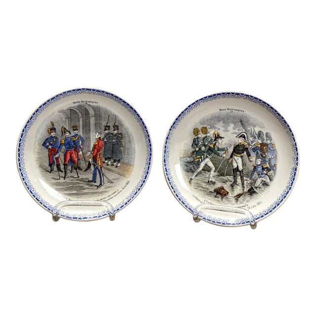 Circa 19th Century Hbcm Montereau Plates, a Pair For Sale