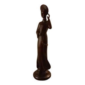 1980s Rosewood Carved Figurine Made in Italy for Lord & Taylor