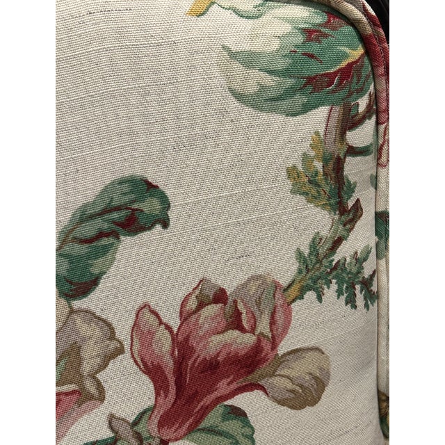 Mid 20th Century Louis XV Armchair Fauteuil Upholstered in Raymond Waites Magnolia Linen Fabric For Sale - Image 9 of 11