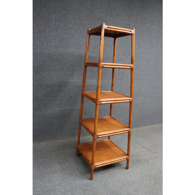 Ethan Allen Faux Bamboo & Rattan Etagere For Sale In Philadelphia - Image 6 of 9