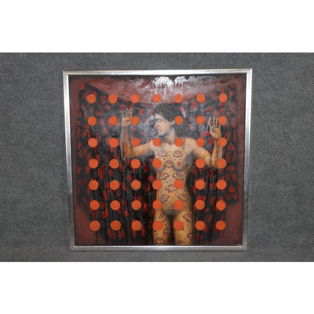 Contemporary Large Contemporary Signed on Canvas "La Desmemoriada" by Roberto Marquez For Sale - Image 3 of 11