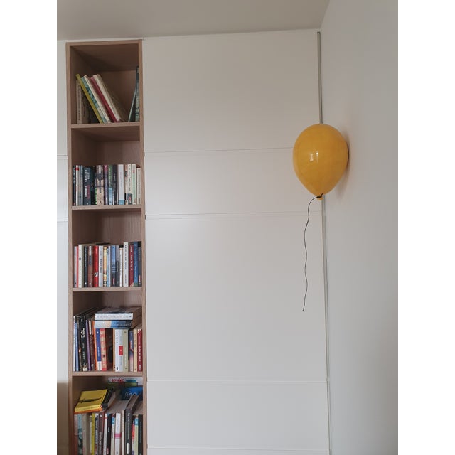 Marigold Yellow Glossy Ceramic Balloon Sculpture by ArtArsouf -Contemporary Handmade, Medium Size For Sale In New York - Image 6 of 15