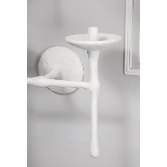 Bespoke Double-Arm Plaster Sconces - a Pair For Sale - Image 10 of 11