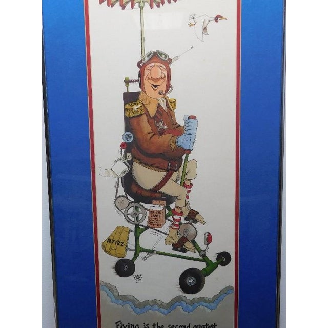 Illustration Vintage 1978 Peter Mulcahy Hand-Signed Aviation Satire For Sale - Image 3 of 5