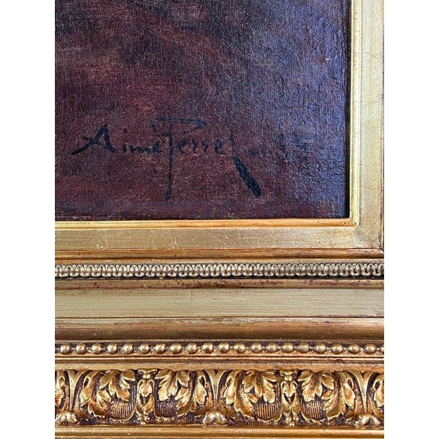 Aimé Perret, Still Life with Flowers, 1885, Oil Painting on Canvas, Framed For Sale - Image 8 of 12