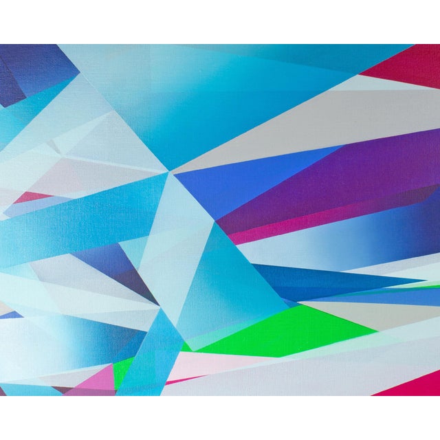 Blue 2016 “Abstracting Hues” Oil on Linen Painting By For Sale - Image 8 of 8