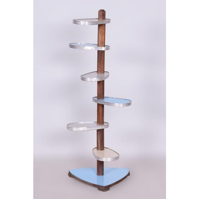Mid-Century Flower Stand in Beech & Aluminium, 1950s For Sale - Image 9 of 9