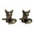 English Traditional Small Figurative Fox Solid Brass Cabinet Knobs, a Pair For Sale