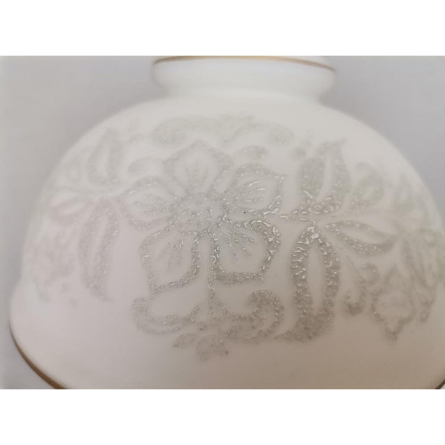 Portuguese Farmhouse Hurricane Gone with the Wind Hand Painted Glass Table Lamp, 1970s For Sale - Image 15 of 18