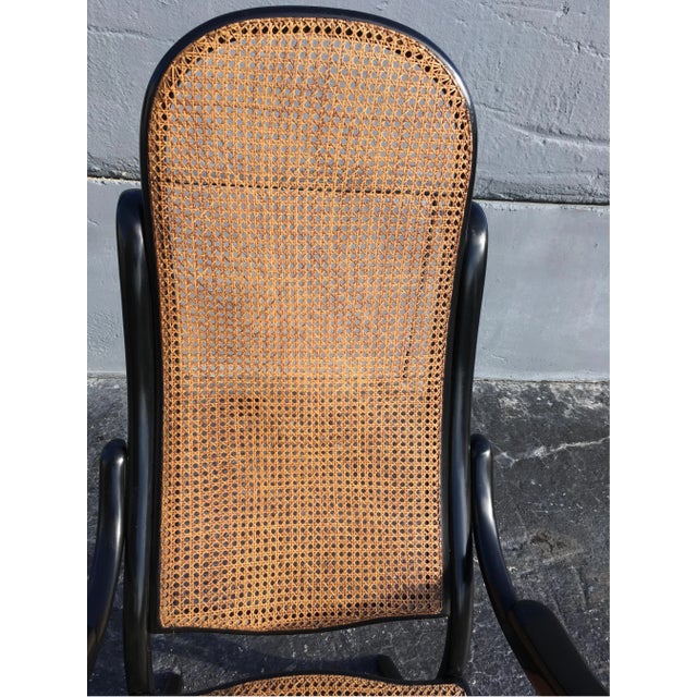 Late 19th Century Thonet Black Cane High Back Armchair For Sale - Image 10 of 13