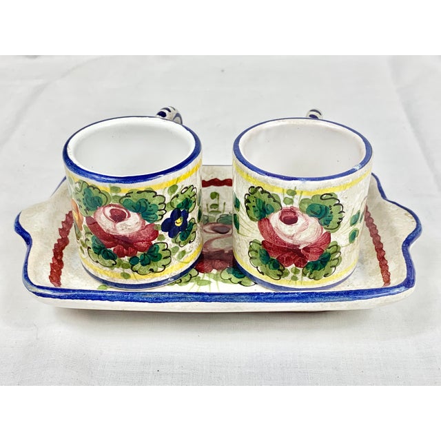 Vintage Deruta Pottery Expresso Cups & Tray Set- 3 Pieces For Sale - Image 11 of 11