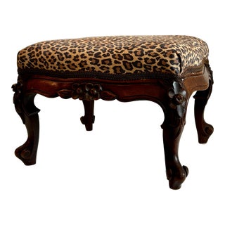 1920s Carved French Footstool For Sale