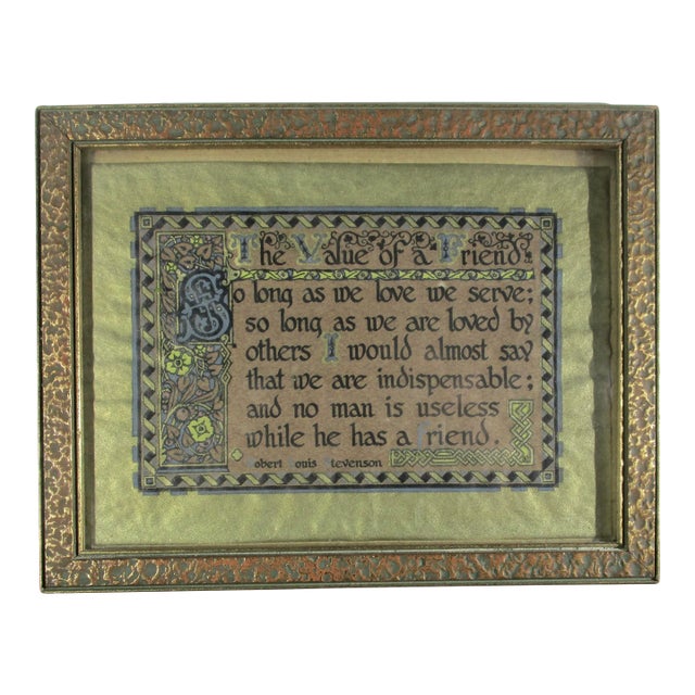 Art Deco Printed Motto by Robert Lewis Stevenson Circa 1930s' For Sale