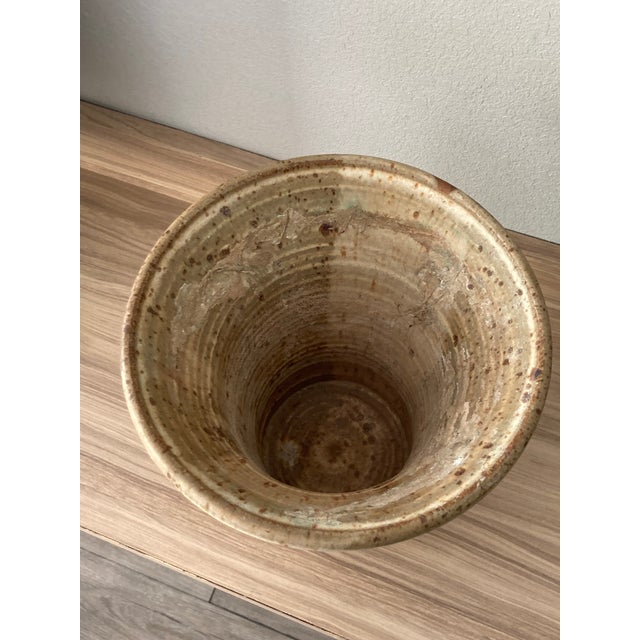 Vintage Textured Studio Pottery Planter in Neutral For Sale - Image 4 of 6
