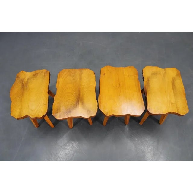 Brutalist Stools, Former Czechoslovakia, 1950s, Set of 4 For Sale - Image 4 of 16