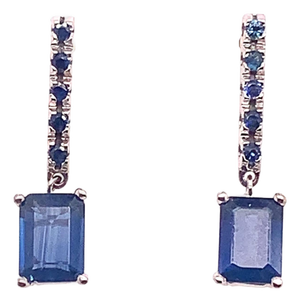 Natural Sapphire Dangle Earrings 14k Gold 2.01 Tcw Certified