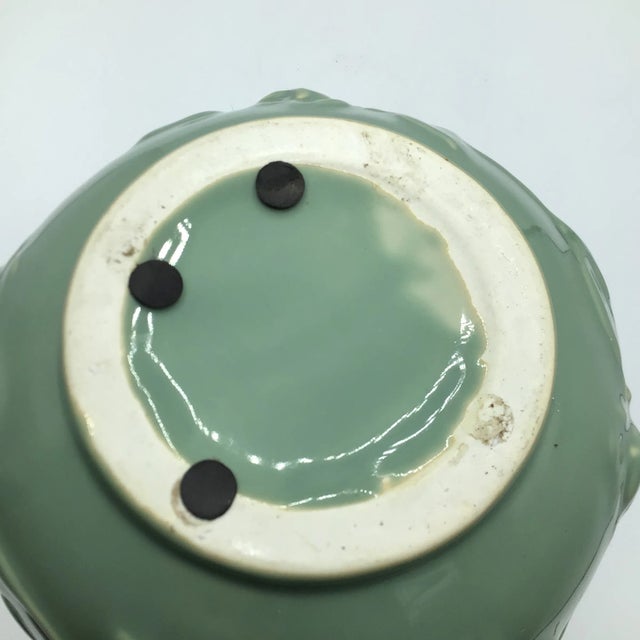 Celadon Style Climbing Rose Pattern Porcelain Vase For Sale - Image 9 of 13