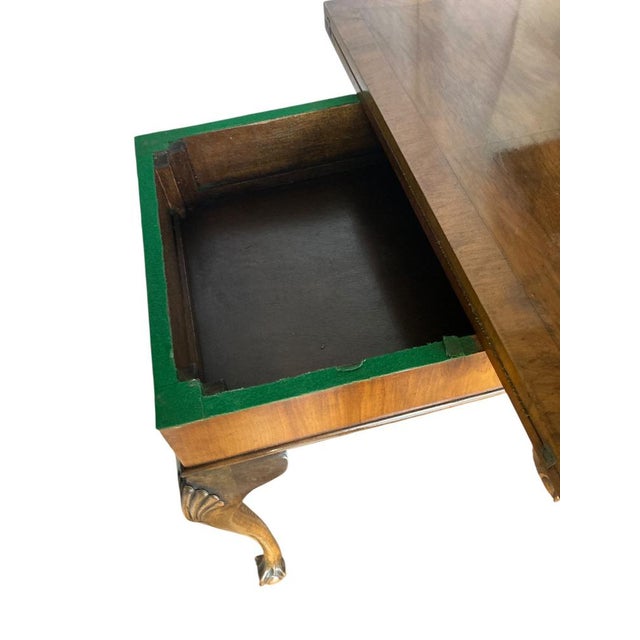 George II Style Fold-Over Game Table in Walnut, 1920 For Sale - Image 11 of 15