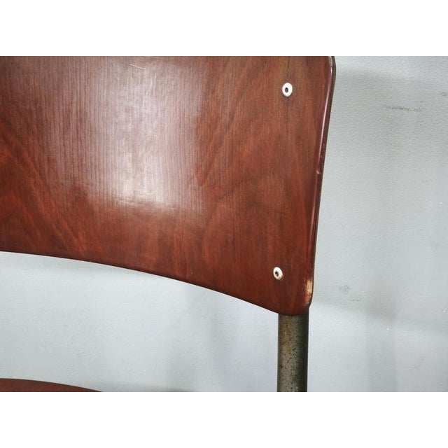 Dutch Industrial Plywood 106 Chairs from Gispen, 1960s, Set of 6 For Sale - Image 16 of 18