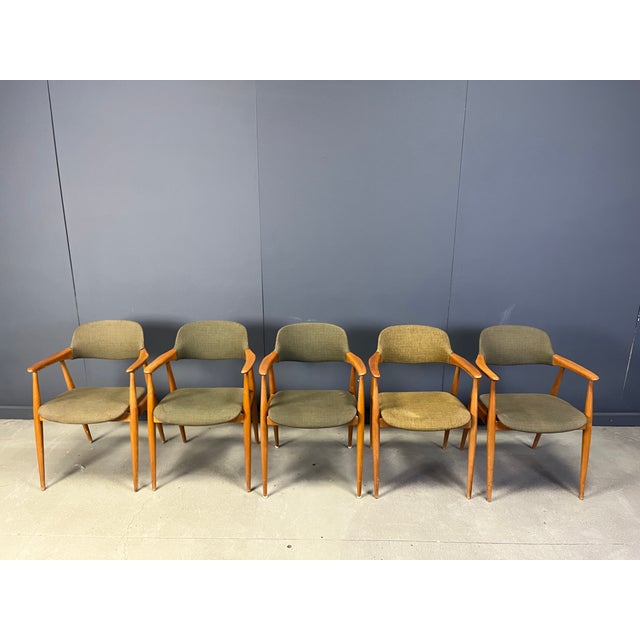 Brown Vintage Teak Dining Chairs by Casala, 1960s, Set of 5 For Sale - Image 8 of 13