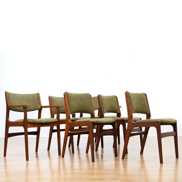 Wood Set of Six Danish Modern Dining Chairs by Dyrlund Furniture For Sale - Image 7 of 12