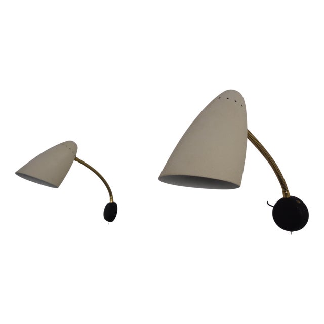 Mid-Century Adjustable Wall Lamps, Italy, 1950s, Set of 2 For Sale