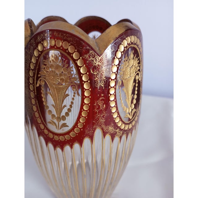 Bohemian Cut Glass Vase, 1920s For Sale - Image 11 of 18