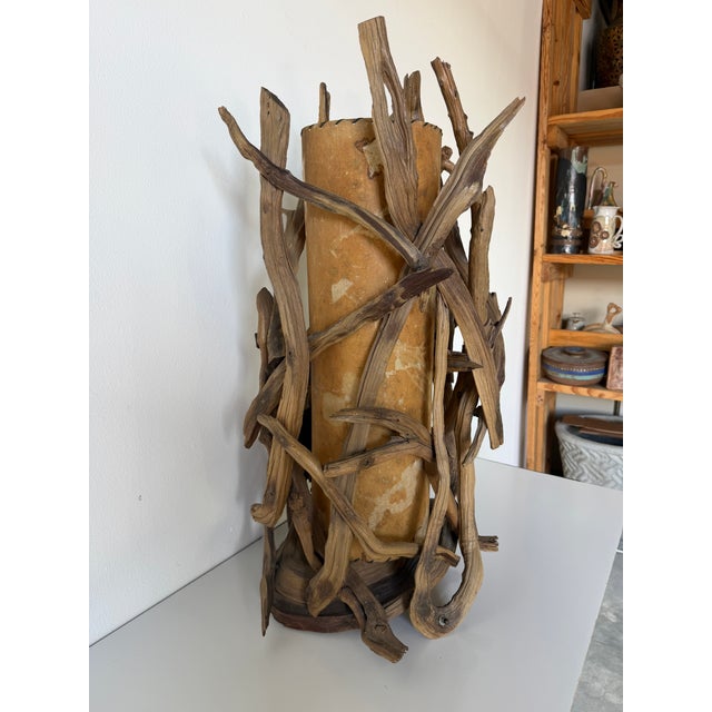 1960s Monumental Organic Sculptural Driftwood Table Lamp For Sale - Image 4 of 12