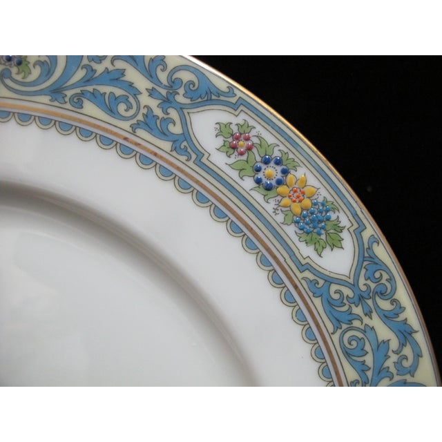 Early 20th Century Lenox China Autumn Flower & Fruit Basket 10 1/2" Dinner Plate Set of 6 For Sale In Portland, OR - Image 6 of 8