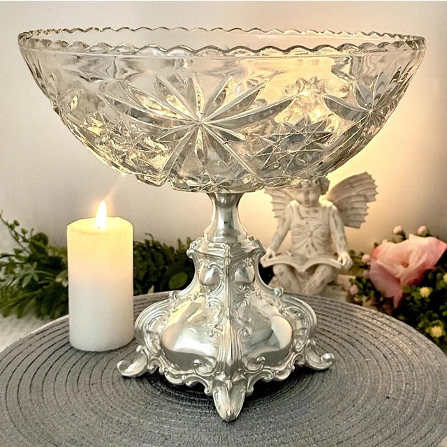 1970s Centerpiece Bowl With Sterling Silver Ben Yehuda Hazorfim Base For Sale - Image 12 of 12