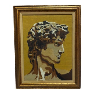 1970s Vintage "Caesar" Framed Textile Art For Sale