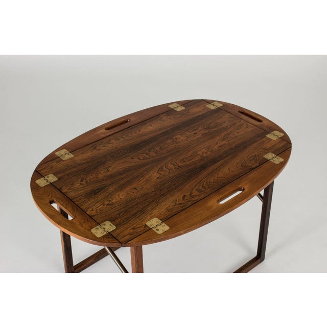Brown Rosewood Tray Coffee Table by Svend Langkilde for Langkilde Møbler, 1950s For Sale - Image 8 of 12