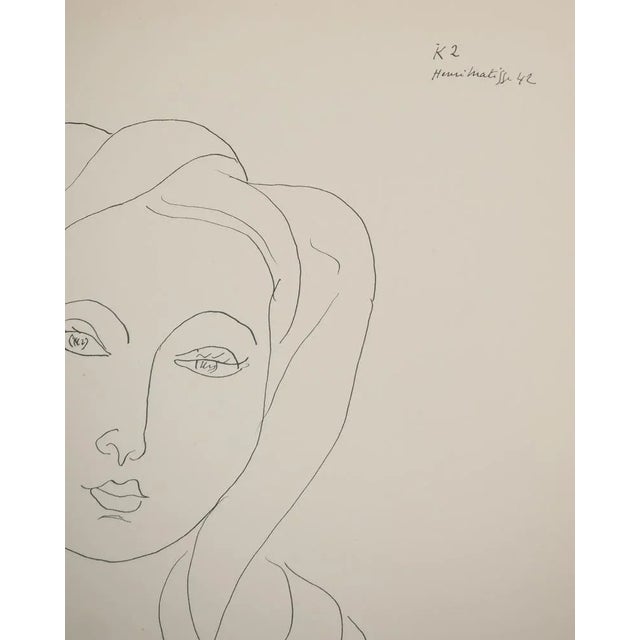 Henri MATISSE (1869-1954)(after) Portrait with turban, 1943 Lithograph after a drawing by the artist (Fabiani workshop)...