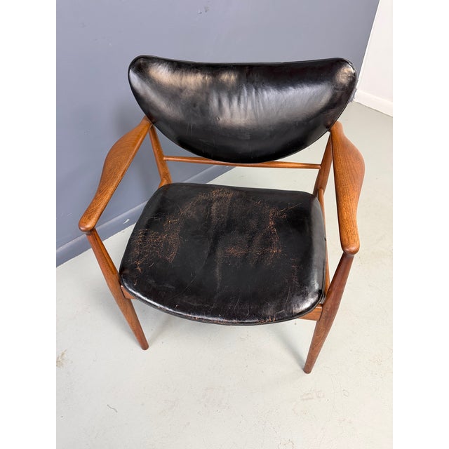 Black Mid 20th Century Nv 48 Chair Attributed to Finn Juhl for Niels Vodder For Sale - Image 8 of 8