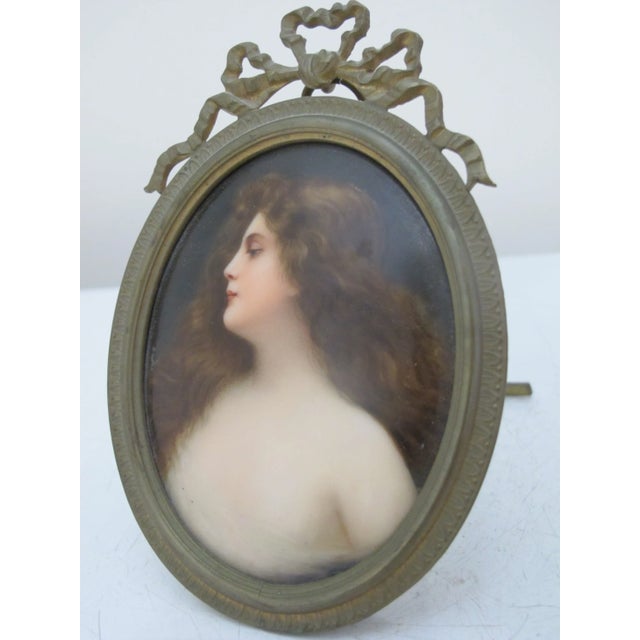 Art Nouveau Hand Painted Miniature Portrait After Angelo Asti Italian Painting For Sale - Image 4 of 6