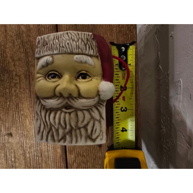 Ceramic Mid 20th Century Ceramic Santa Claus Hanging Wall Pocket Planter For Sale - Image 7 of 11