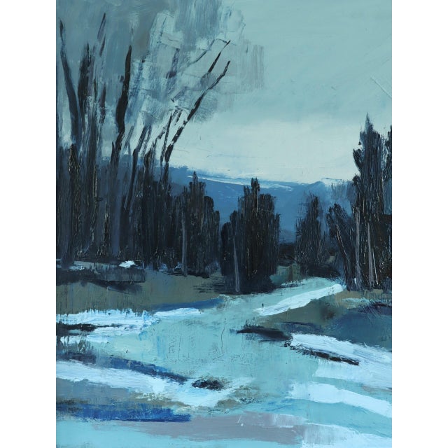 Mid-Century Modern 'Twilight Path' Vintage Swedish Expressive Landscape Oil Painting, Framed For Sale - Image 10 of 15