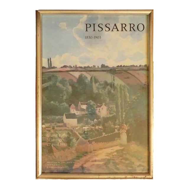 1980s Vintage French Pissarro Grand Palais Paris Exhibition Poster For Sale