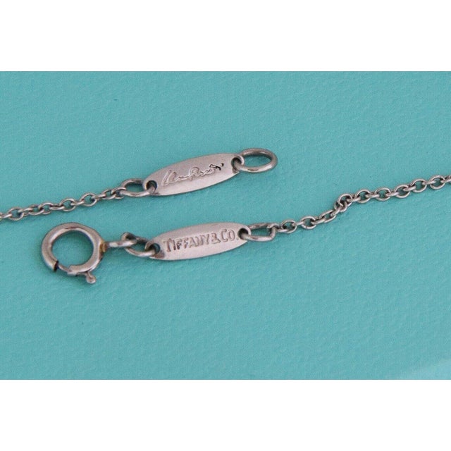 Tiffany and Co. Tiffany & Co. Peretti Necklace Platinum Chain & Clear Quartz Heart Pendant For Sale - Image 4 of 5