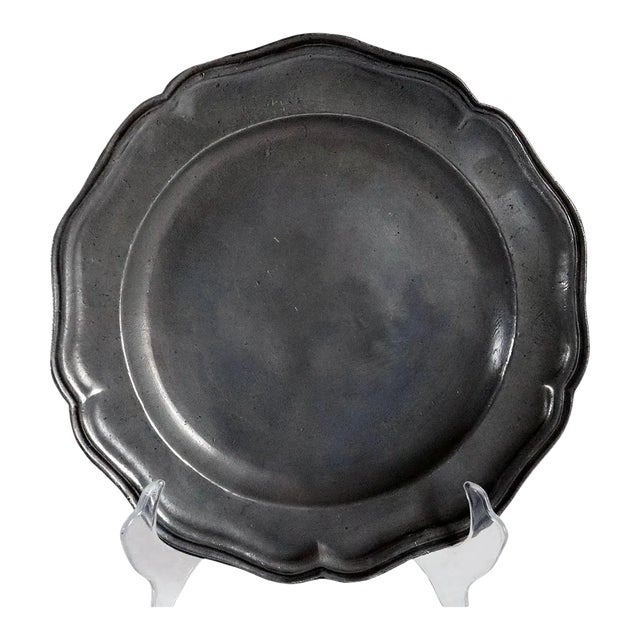 Continental Pewter Wavy Edge Multi-reed Plate For Sale
