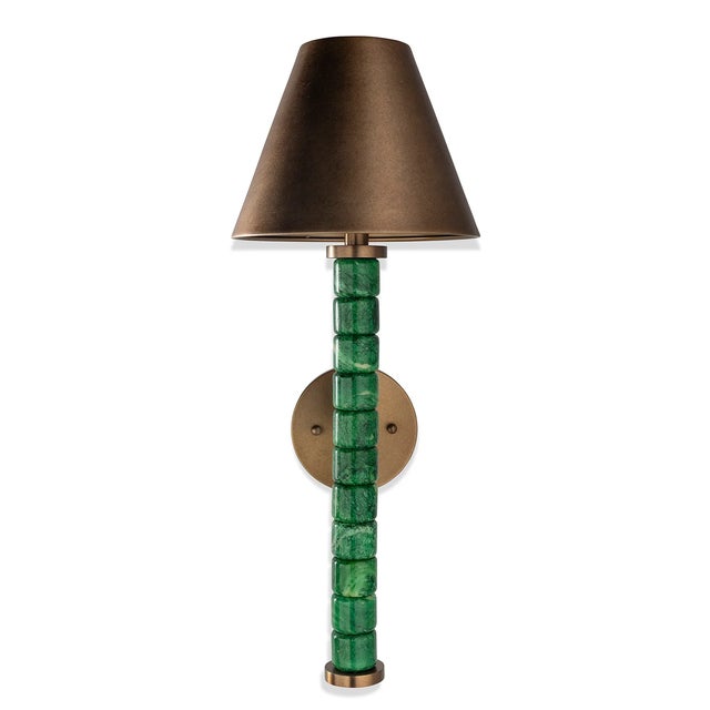 Mid-Century Modern Jade Garden Green Sconce, Emerald Green For Sale - Image 3 of 6