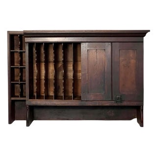 Antique Hotel Front Desk Cabinet for Office or Kitchen, Mahogany, 1910s For Sale