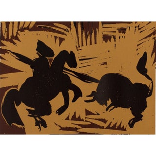 Pablo Picasso, Bull Attacking the Picador, Linocut, 1962 For Sale