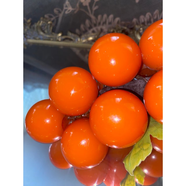 Plastic 1960s Mid-Century Modern Bright Orange Lucite Grape Cluster" For Sale - Image 7 of 8