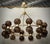 Art Deco Round Art Glass and Brass Chandelier, 2000 For Sale - Image 10 of 10